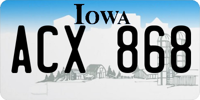 IA license plate ACX868