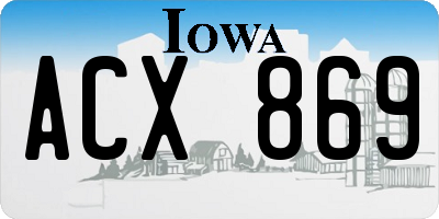 IA license plate ACX869