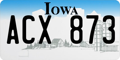 IA license plate ACX873