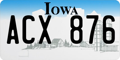 IA license plate ACX876