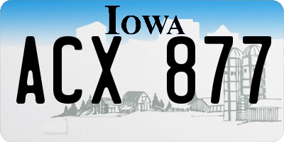 IA license plate ACX877