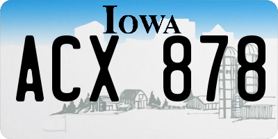 IA license plate ACX878