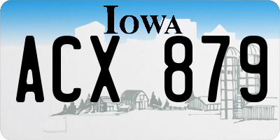 IA license plate ACX879
