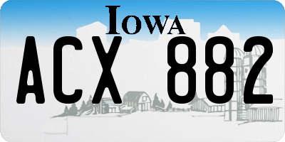 IA license plate ACX882