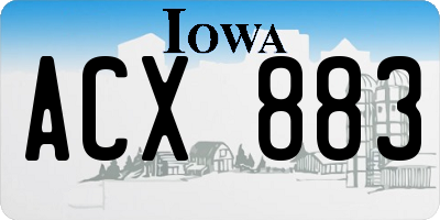 IA license plate ACX883