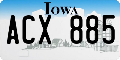 IA license plate ACX885