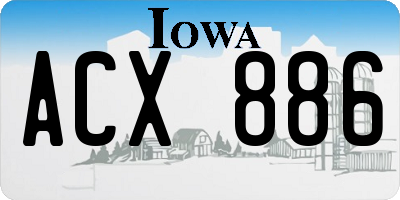 IA license plate ACX886