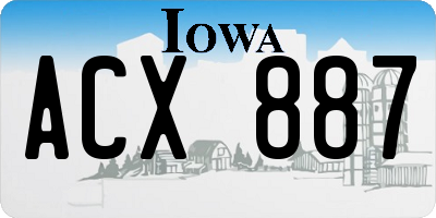 IA license plate ACX887