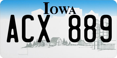 IA license plate ACX889