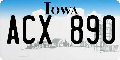 IA license plate ACX890