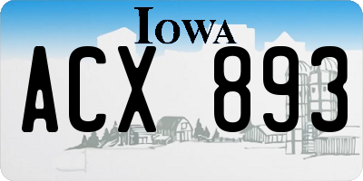IA license plate ACX893