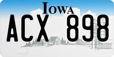 IA license plate ACX898