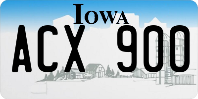IA license plate ACX900