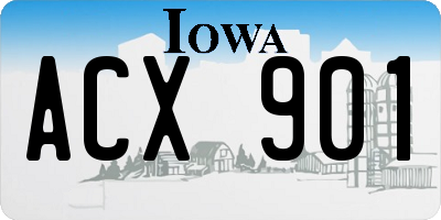 IA license plate ACX901
