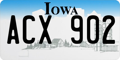 IA license plate ACX902