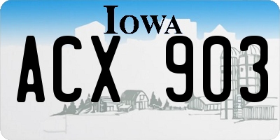 IA license plate ACX903