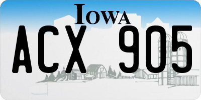 IA license plate ACX905