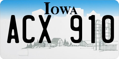 IA license plate ACX910