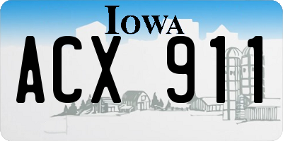 IA license plate ACX911