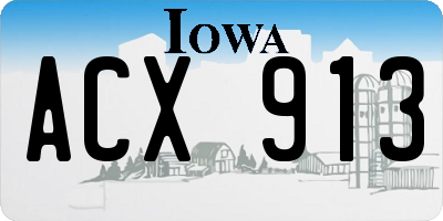 IA license plate ACX913