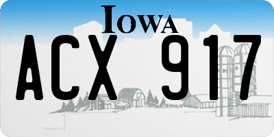 IA license plate ACX917