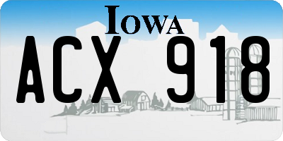 IA license plate ACX918