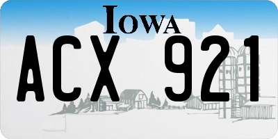 IA license plate ACX921