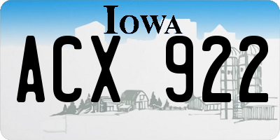 IA license plate ACX922