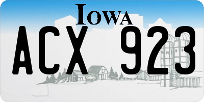 IA license plate ACX923