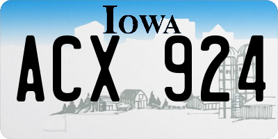 IA license plate ACX924