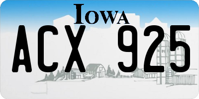 IA license plate ACX925