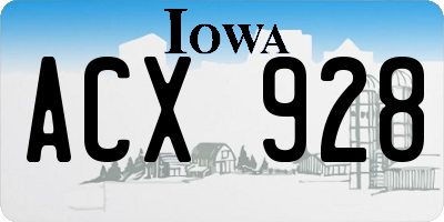 IA license plate ACX928