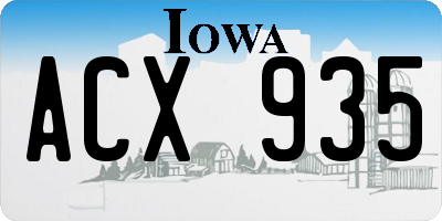 IA license plate ACX935