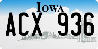 IA license plate ACX936