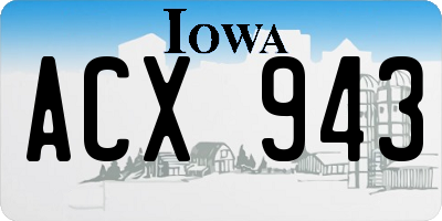 IA license plate ACX943