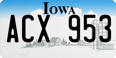 IA license plate ACX953
