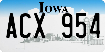 IA license plate ACX954