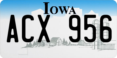 IA license plate ACX956