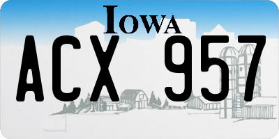 IA license plate ACX957