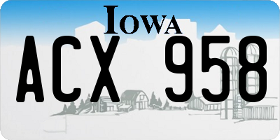 IA license plate ACX958