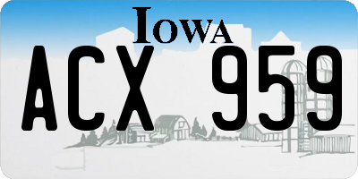 IA license plate ACX959