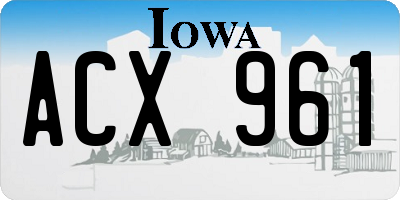 IA license plate ACX961