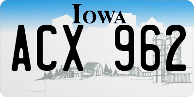 IA license plate ACX962