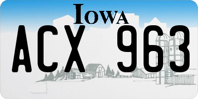 IA license plate ACX963