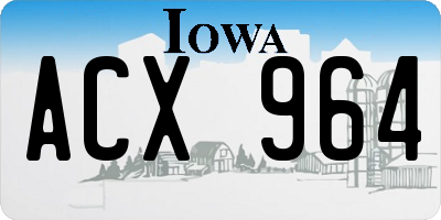 IA license plate ACX964