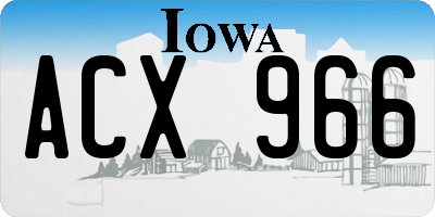 IA license plate ACX966