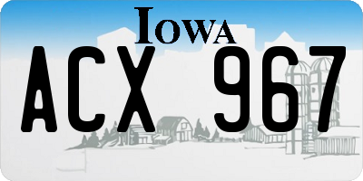IA license plate ACX967