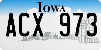 IA license plate ACX973