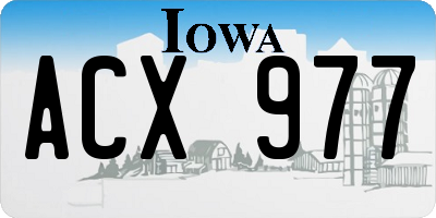 IA license plate ACX977