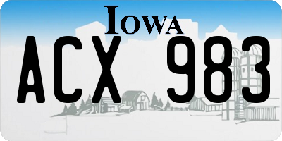IA license plate ACX983